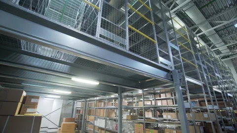 Warehouse with parcels. Creative. New premises for storage and transportation of Stock Footage 178568117