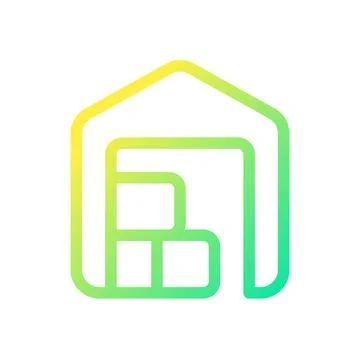 Warehouse pixel perfect gradient linear ui icon 스톡 일러스트