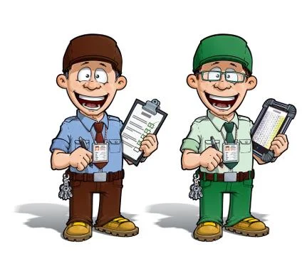 Warehouse - prison - courier - zoo -- manager - brown &amp; green Stock Illustration