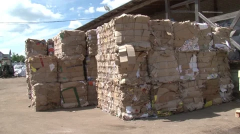 Warehouse for processing waste. Garbage Stock Footage 55800737