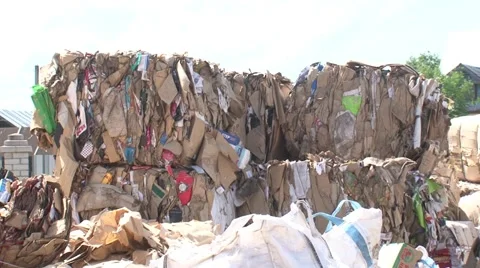 Warehouse for processing waste. Garbage Stock-Footage 55812451
