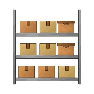 Warehouse rack illustration Illustrazione stock