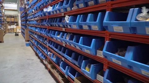 Warehouse racks Traveling Forward Stock Footage 172285961