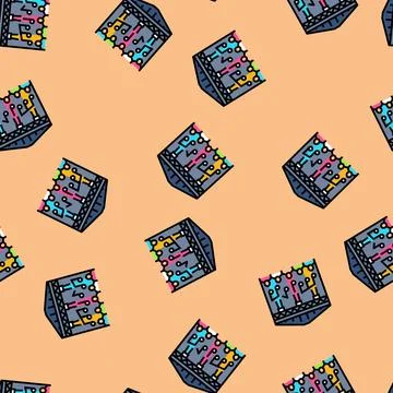 Warehouse rave retro vector seamless pattern イラスト素材