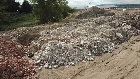 Warehouse for recycled construction waste Video stock 256880207