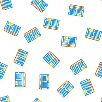 Warehouse rent vector seamless pattern Stock Illustration