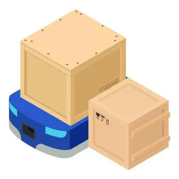 Warehouse robot icon, isometric style 스톡 일러스트