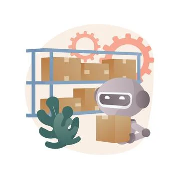 Warehouse robotization abstract concept vector illustration. Stock Illustration