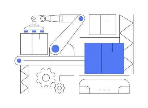 Warehouse robotization abstract concept vector illustration. Stock Illustration