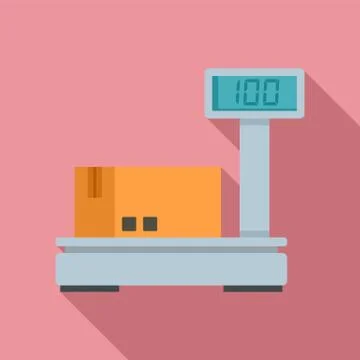 Warehouse scales icon, flat style 스톡 일러스트