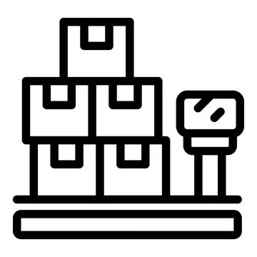 Warehouse scales icon outline vector. Pallet inventory Stockillustratie