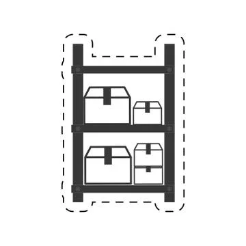 Warehouse shelve boxes cargo Stock Illustration