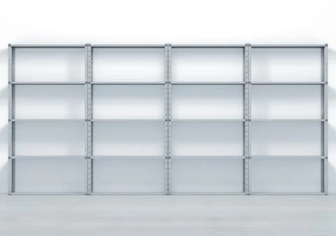 Warehouse Shelves Front Illustrazione stock