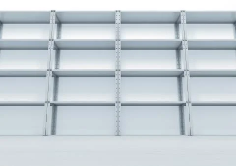 Warehouse Shelves Front Illustrazione stock