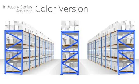 Warehouse Shelves. Stock Illustration
