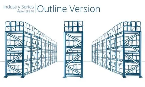 Warehouse Shelves. Stock Illustration