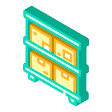 Warehouse shelves isometric icon vector illustration 스톡 일러스트