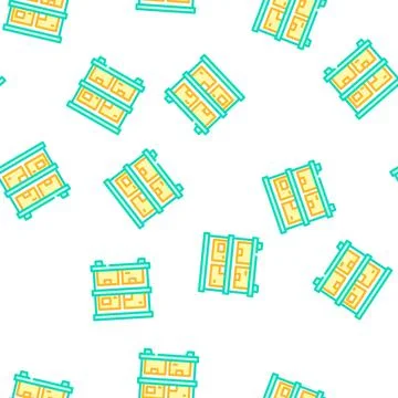 Warehouse shelves vector seamless pattern Stock Illustration