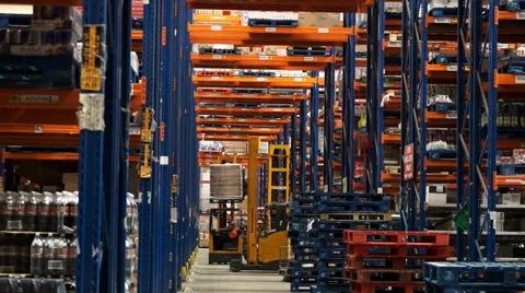 Warehouse shelving and Forklift Activity 스톡 동영상 39241978