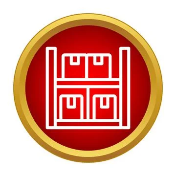 Warehouse shelving icon showing boxes for storage and inventory 스톡 일러스트