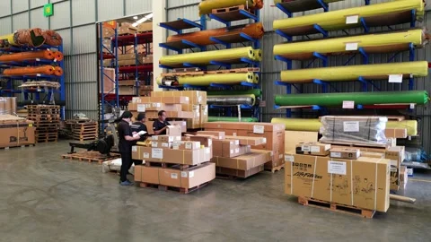 Warehouse Shelving Interior Storage Stock Footage 276581815