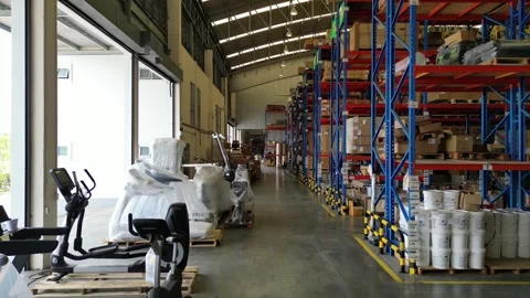 Warehouse Shelving Interior Storage Stock Footage 276581821
