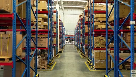 Warehouse Shelving Interior Storage Stock Footage 276581858