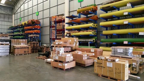 Warehouse Shelving Interior Storage Stock Footage 276581878