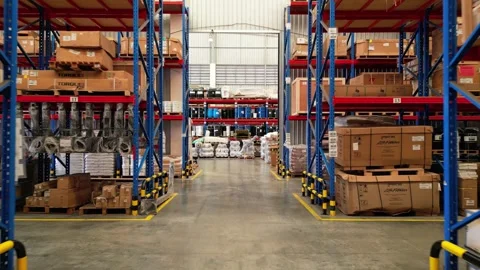 Warehouse Shelving Interior Storage Stock Footage 276581895