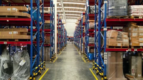 Warehouse Shelving Interior Storage Stock Footage 276581897