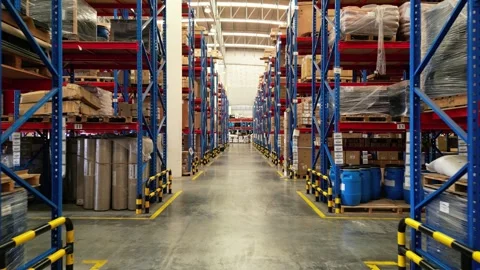 Warehouse Shelving Interior Storage Stock Footage 276581964
