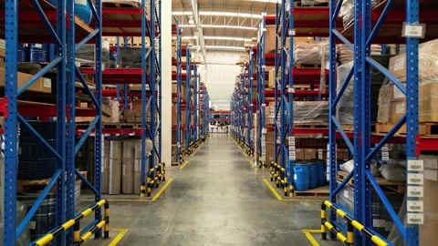 Warehouse Shelving Interior Storage Stock Footage 276581981