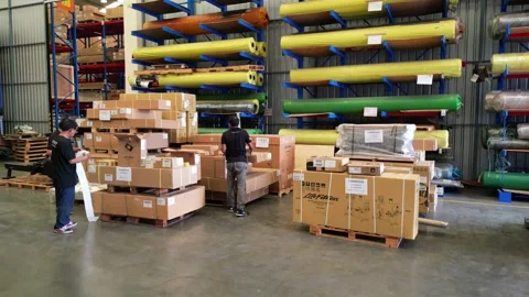 Warehouse Shelving Interior Storage Stock Footage 276581994