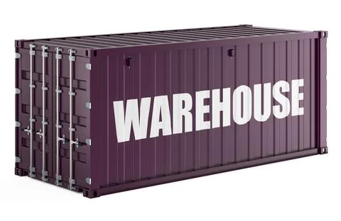 Warehouse shipping container. 3D rendering Stock Illustration