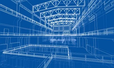 Warehouse sketch. Vector Stock Illustration