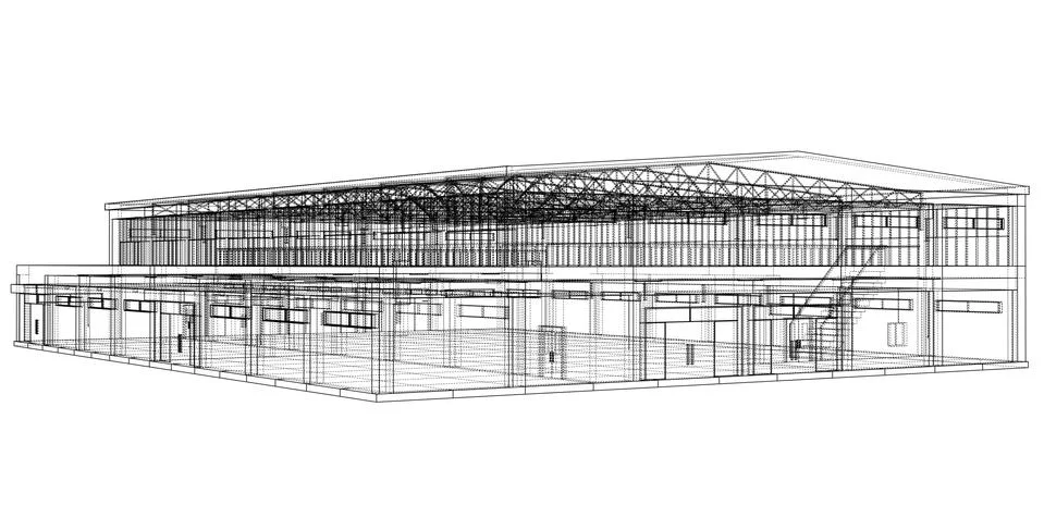 Warehouse sketch. Vector Stock Illustration