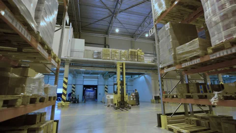Warehouse sliding to the back. Motion time lapse. UHD 4K Stock-Footage 120388656