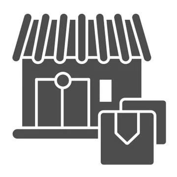 Warehouse solid icon. Building vector illustration isolated on white. Storage 스톡 일러스트