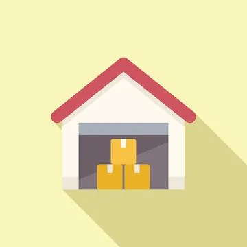 Warehouse stack icon flat vector. Return box イラスト素材