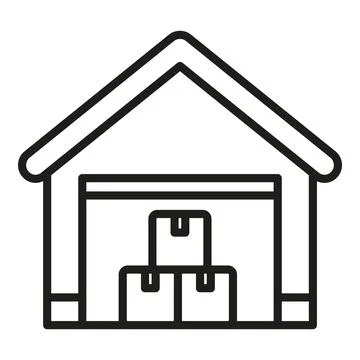 Warehouse stack icon outline vector. Return box Stockillustratie