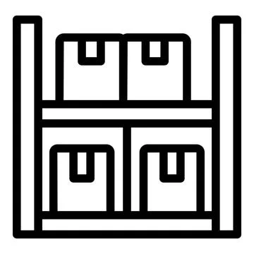 Warehouse stack parcel icon outline vector. Loading goods Stock Illustration