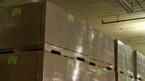 Warehouse Stacks ready to ship Stock Footage 70948423