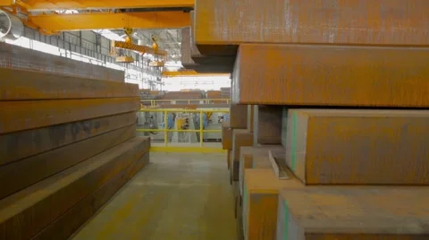 Warehouse of steel blocks Video stock 66500917