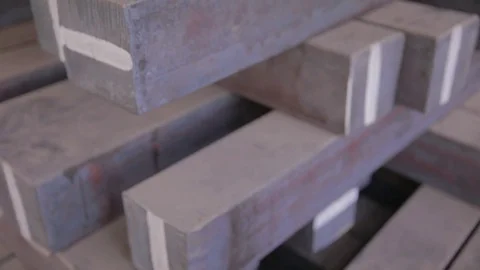 Warehouse of steel blocks Video stock 80445656
