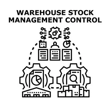 Warehouse stock management control system concept 库存插图