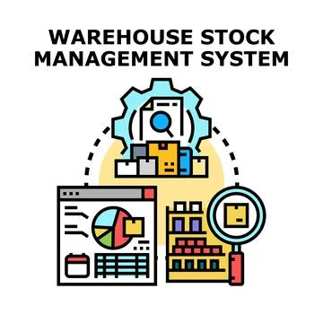 Warehouse stock management system concept vector Stockillustratie