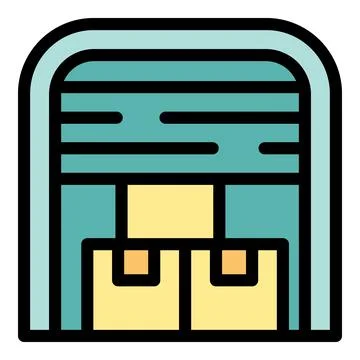 Warehouse storage area with packages ready for loading dock Stock Illustration