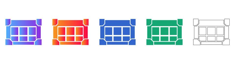 Warehouse Storage Crate Vector Icons Stock Illustration