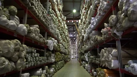 Warehouse, storage at the enterprise. Large racks 6 Stock Footage 112127430