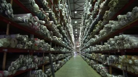 Warehouse, storage at the enterprise. Large racks 7 Stock Footage 112127480